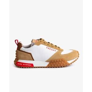 NEW FRESHY men's smoove cushioned versatile sporty trainer sneaker in cognac/whi